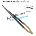 Micro Needle Holder  CVD Round Handle with Diamond Dust|Lock.